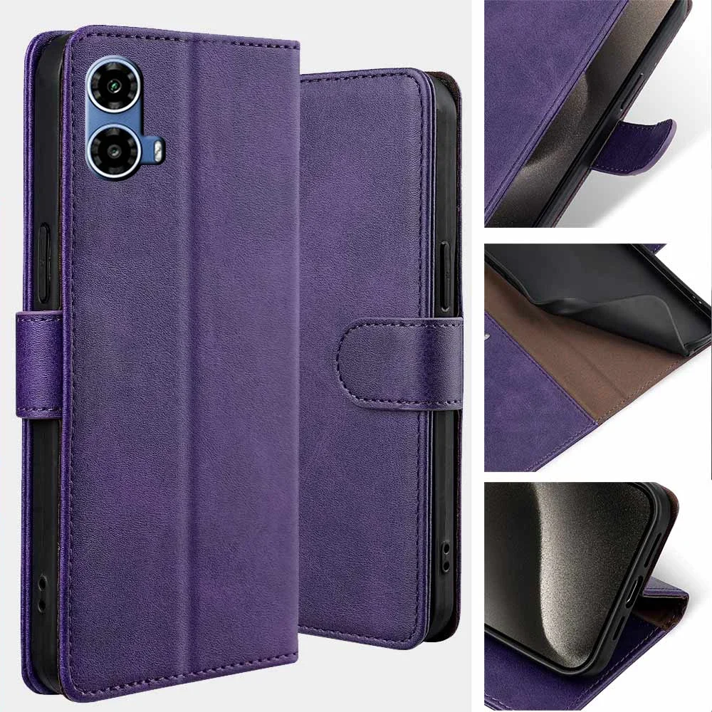 Moto G34 Protect Cover Leather Flip Wallet Case For Motorola G84 G34 G24 G14 G04 G54 5G Eur Edition Phone Bag With RFID Blocking