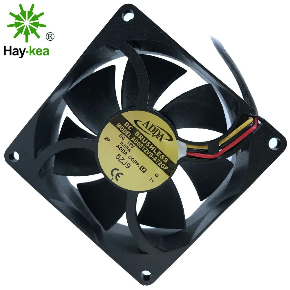 For ADDA 8025 80mm x 80mm x 25mm AD0812VB-A72GP 12V 0.65A winds of chassis server solar inverter case computer pc cooling fans