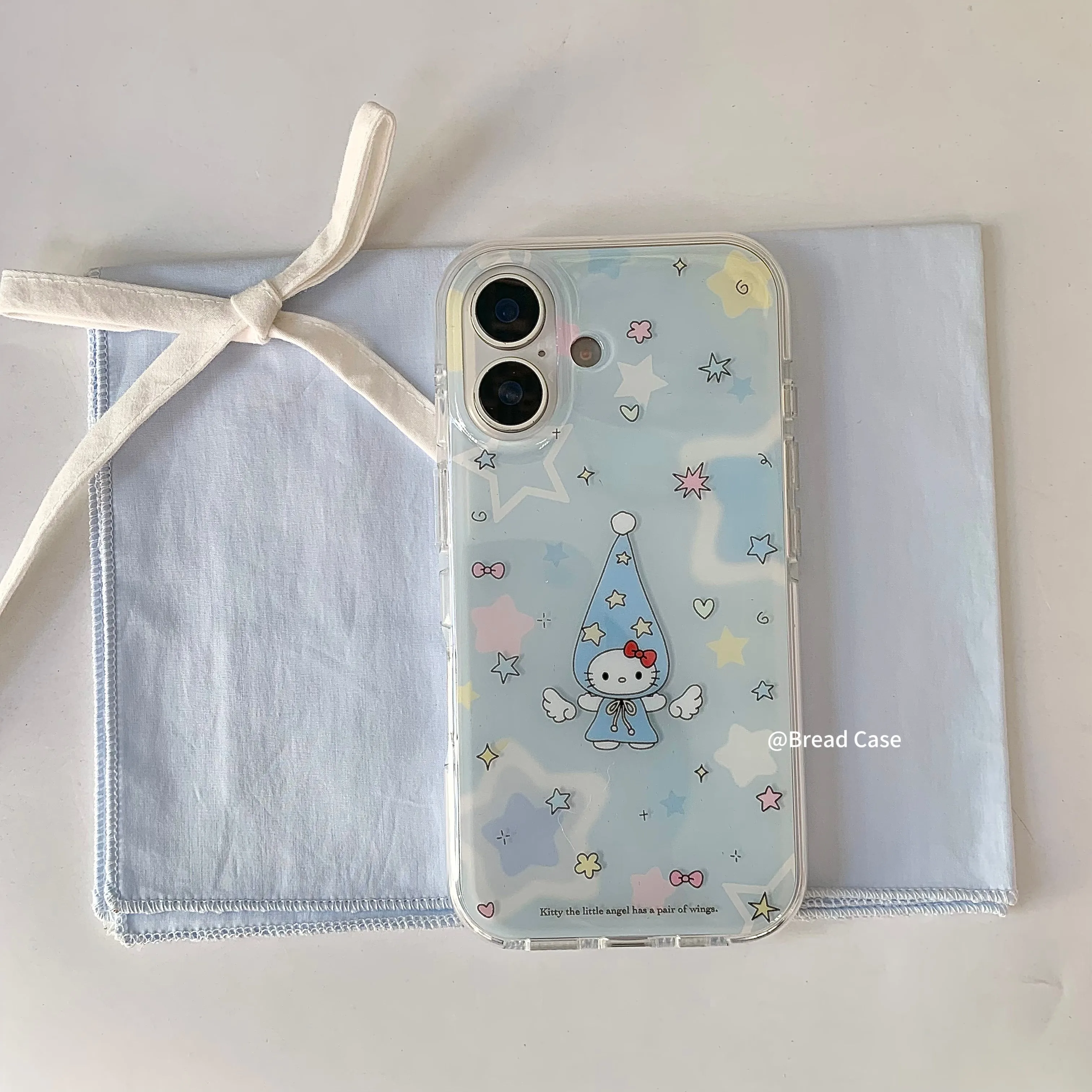 Ins coreano anjo azul hellos kittys bonito caso de telefone para samsung galaxy a17 a07 a56 a36 a26 a73 a72 a55 a54 a53 a52 a34 a33 a32