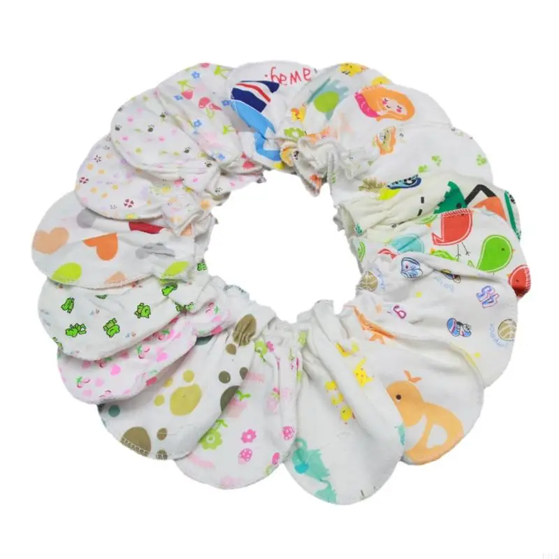 F1CB 5 Pairs Baby Anti Scratching Gloves Soft Cotton Gloves Newborn Face for Protection Handguard No Scratch Mittens