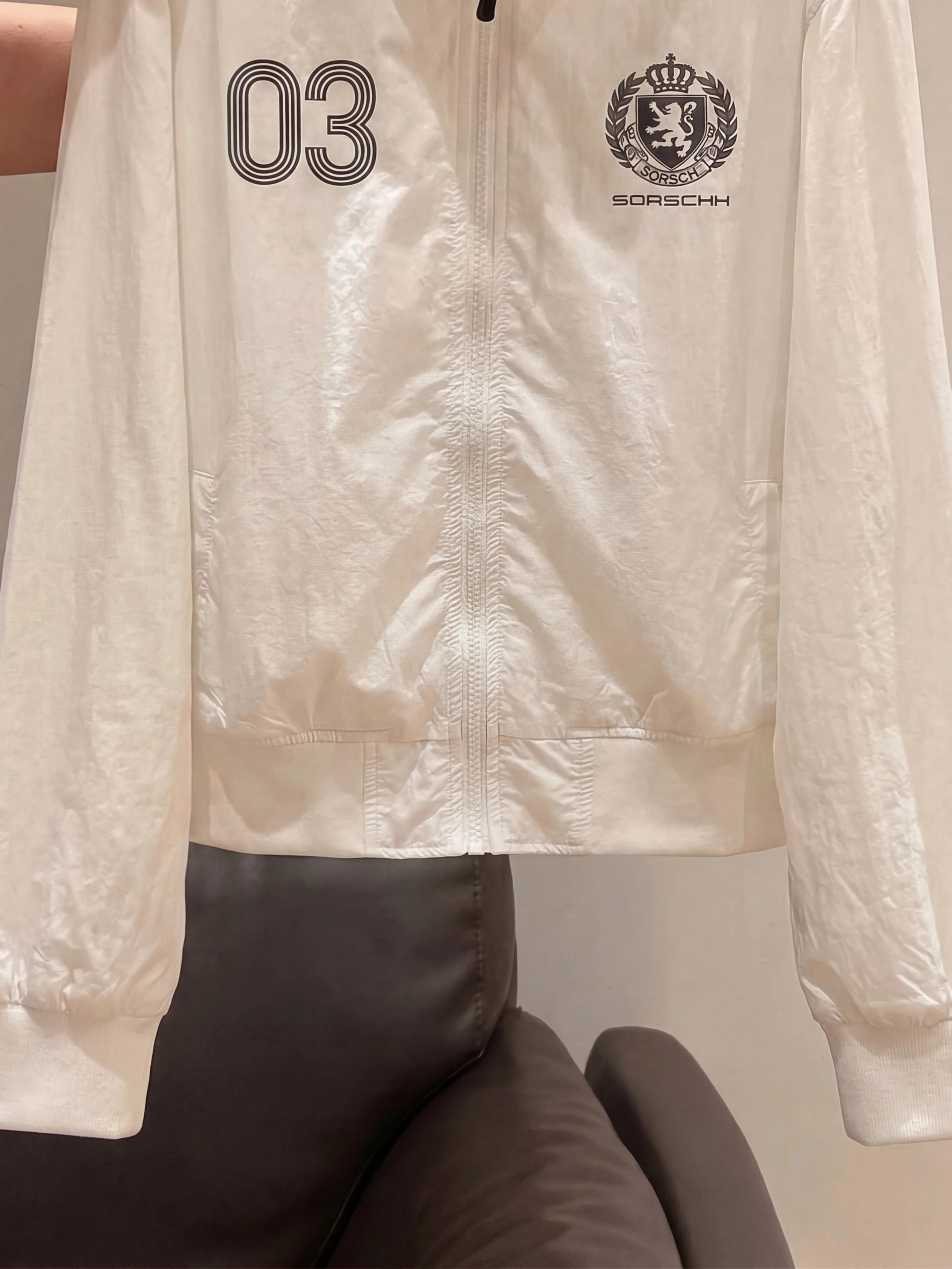 Retro American White Outdoor Sun Protection Jacket Slim Fit Women's Summer Chic Sporty Casual Short Top Zipper Pocket Design