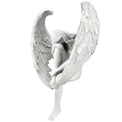 Redemption Angel Statue Creative Angel Sculpture Decoration Resin Craft Redemption Statuette Religious Garden Home Decor Gift
