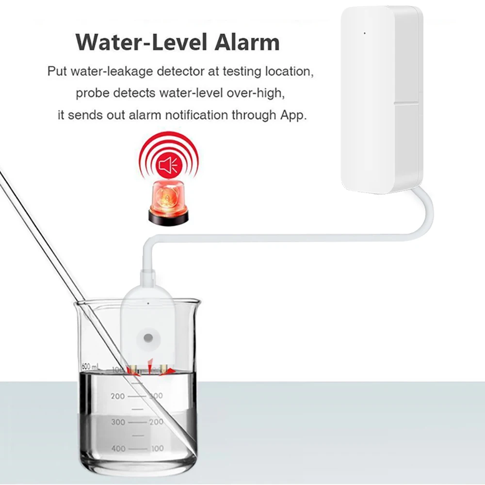 Zigbee Water Sensor Leak Detector TUYA Smart Water Leak Sensor Wireless Water Level Sensor With App Alert Need Zigbee Gateway