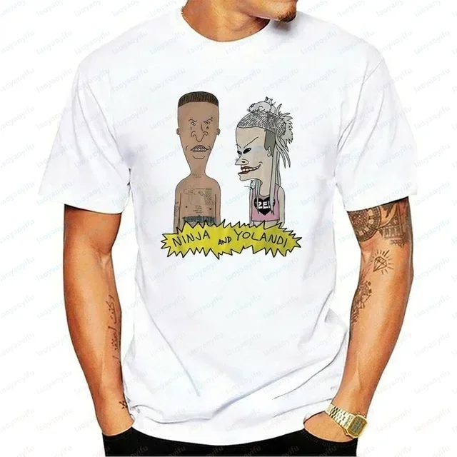 Kawaii Beavis and Butthead TShirts Novelty Funny Cartoon Graphic Tshirts Men Casual Clothing Summer Male Oversized Tshirt image 6