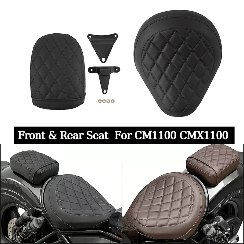 

Motorcycle Accessories Saddle Pillion Pad Front & Rear Seat Saddle Pad For Honda Rebel CM1100 CMX1100 2021-2024 2022 2023
