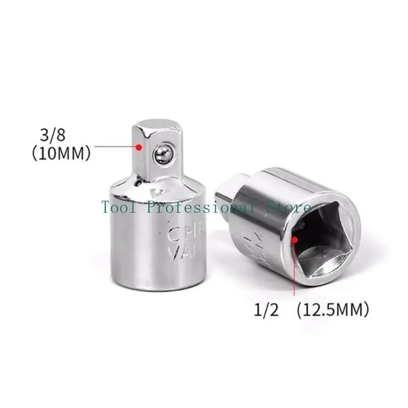 

57QF Ratchet Socket Adapter Reducer/Converter Set Tool 1/4" 3/8" 6 Pieces Stainless Steel Small Socket Tools