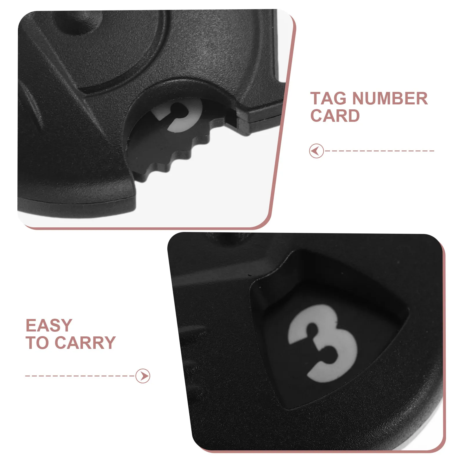 6Pcs Minimalist Heart-Shaped Rotating Golf Club Number Tags Plastic Headcover Identification Labels Flexible Universal Fit Golf