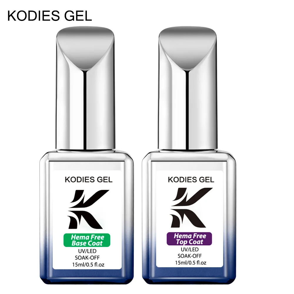 Kodies Gel Hema Gratis Base Coat Top Coat Uv Gel Nagellak 15Ml Reparatie Gellak Gezonde Semi Permanente Lijm lak Vernissen