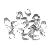 300pcs 304 Stainless Steel Snap On Bails Hook Pendant Clasps Pinch Clips for DIY Necklace Jewelry Findings Making Accessories