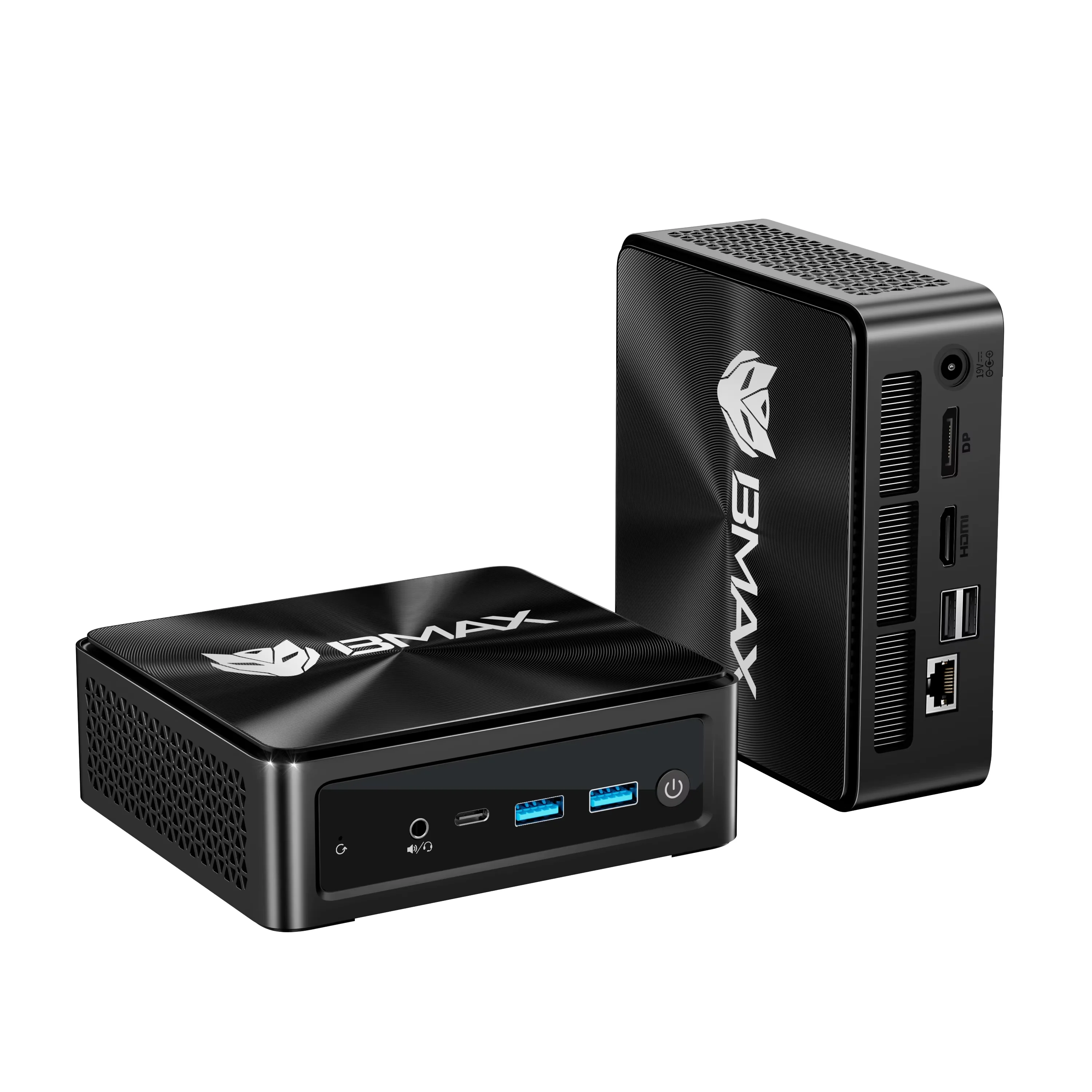 Bmax B9 Power Mini PC, Intel Core i9 12900HK, LPDDR5, 24 GB RAM, 1 TB NVMe SSD, Windows 11, Wifi 6, Bluetooth 5.2, HDMI, USB, voor kantoor en thuisgebruik.