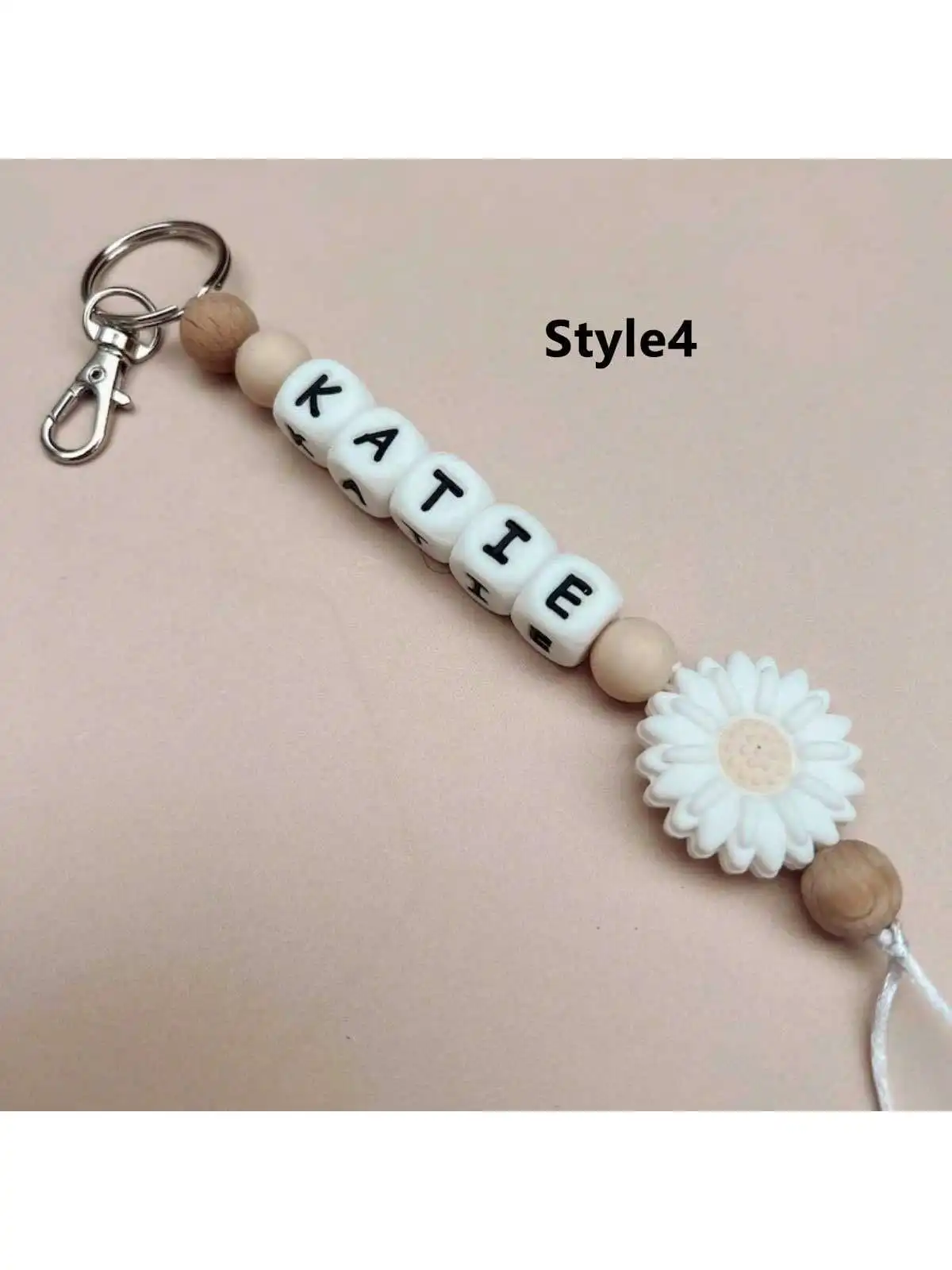 Personalized Daisy Keychain, Custom Name Gift for Friends