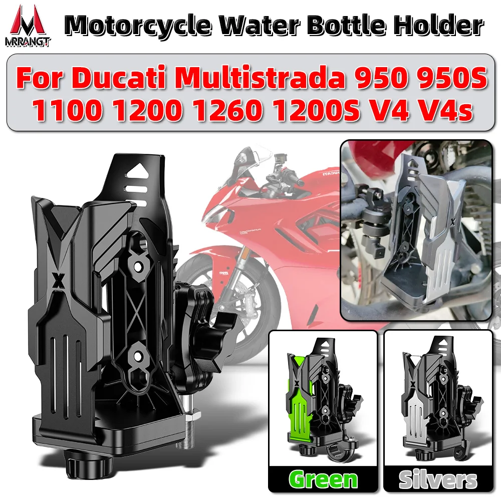 MRRANGT Water Bottle Cup Holder Fit For Ducati Multistrada 950 950S 1100 1200 1260 1200S V4 V4s Motorcycle M10 U Y model parts