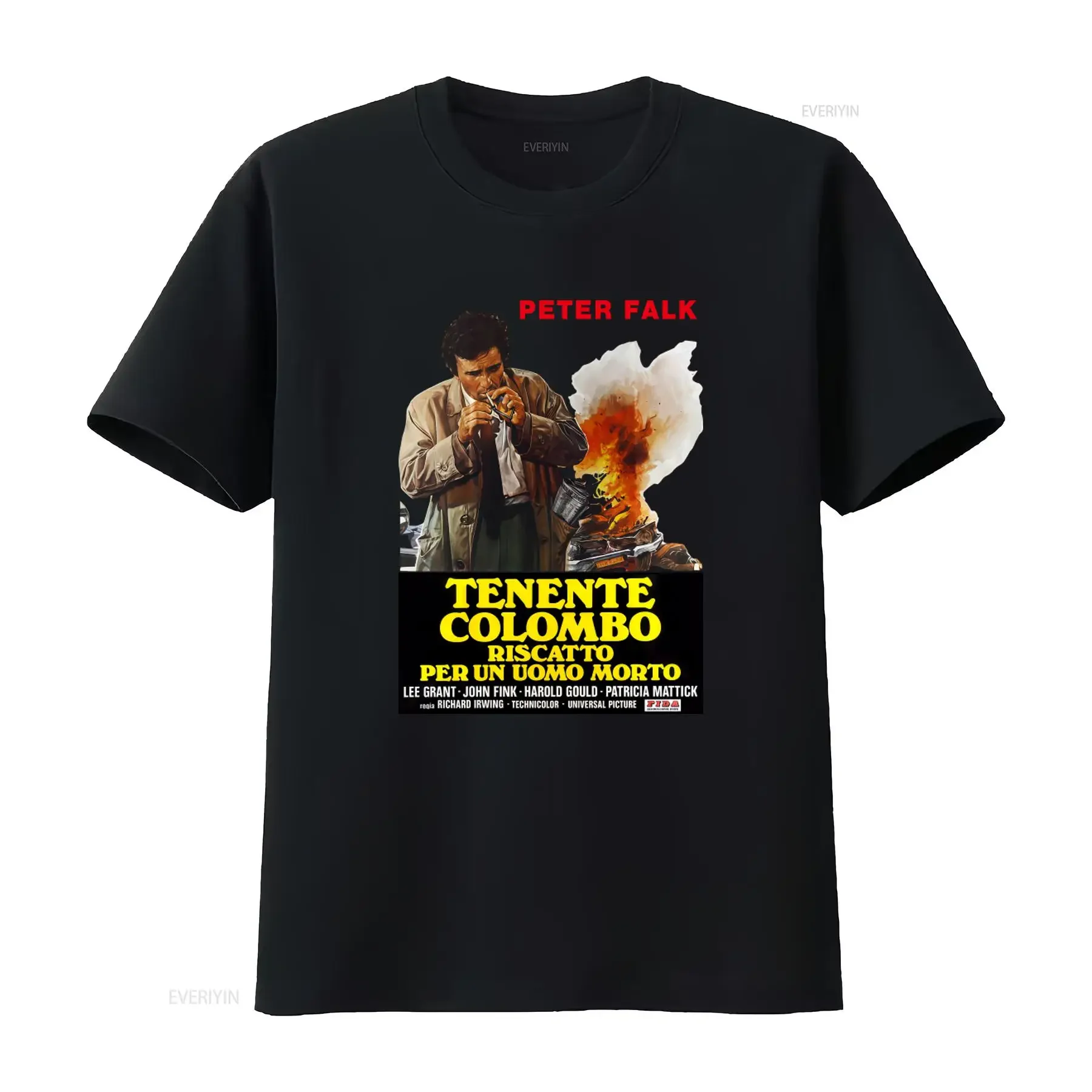 Columbo Ransom for a Dead Man Italian Promo Peter Falk T Shirt Classic Movie Design High Quality Print Perfect Film Fans