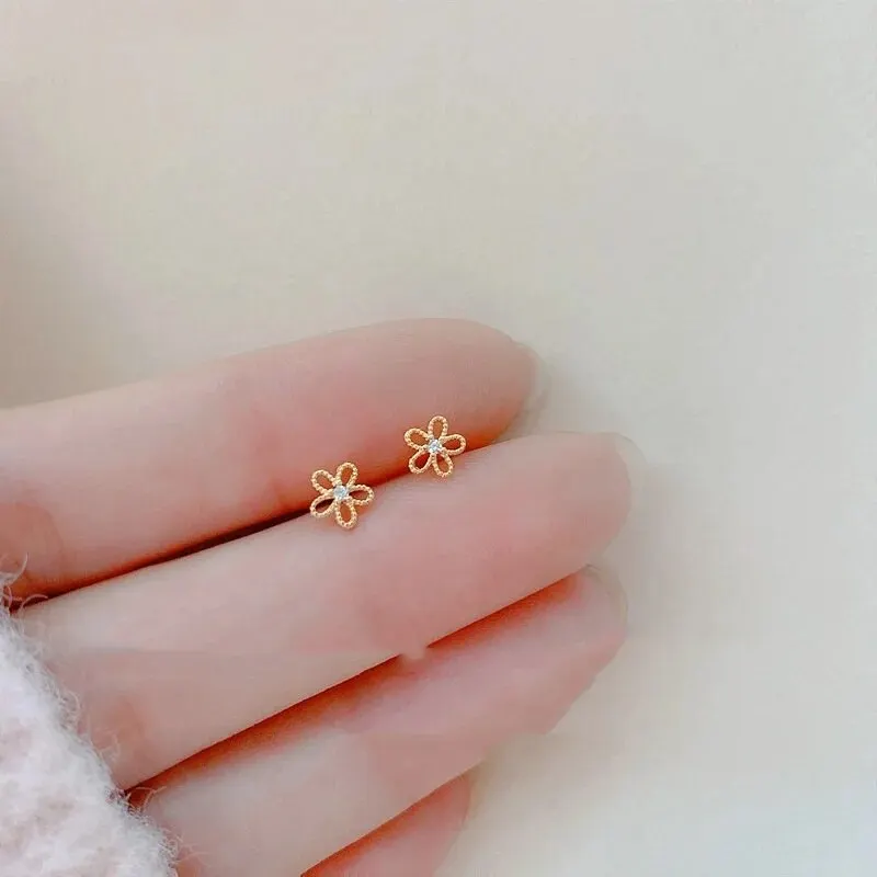 Multiple Style Earrings for Women Mini Zircon Candy Sweet Stud Ear Girls Flower Hypoallergenic Piercing Jewelry Fashion Gifts image 5