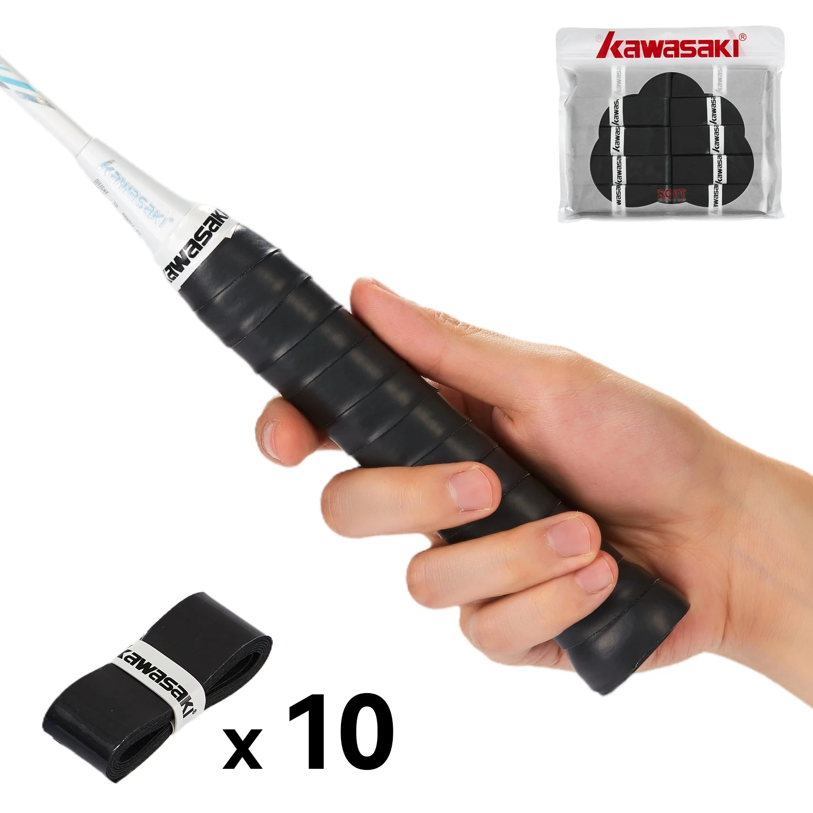 Kawasaki Overgrips Padel Tennis 001 Antislip Micro-klevende griptape 5/10/60 stuks Origineel
