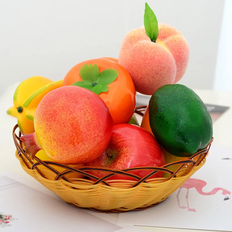 Decorative Foam Fake Fruit Apple Lemon Peach Orange DIY Plastic Artificial Fruit For Home Decor Accessories Photography Props