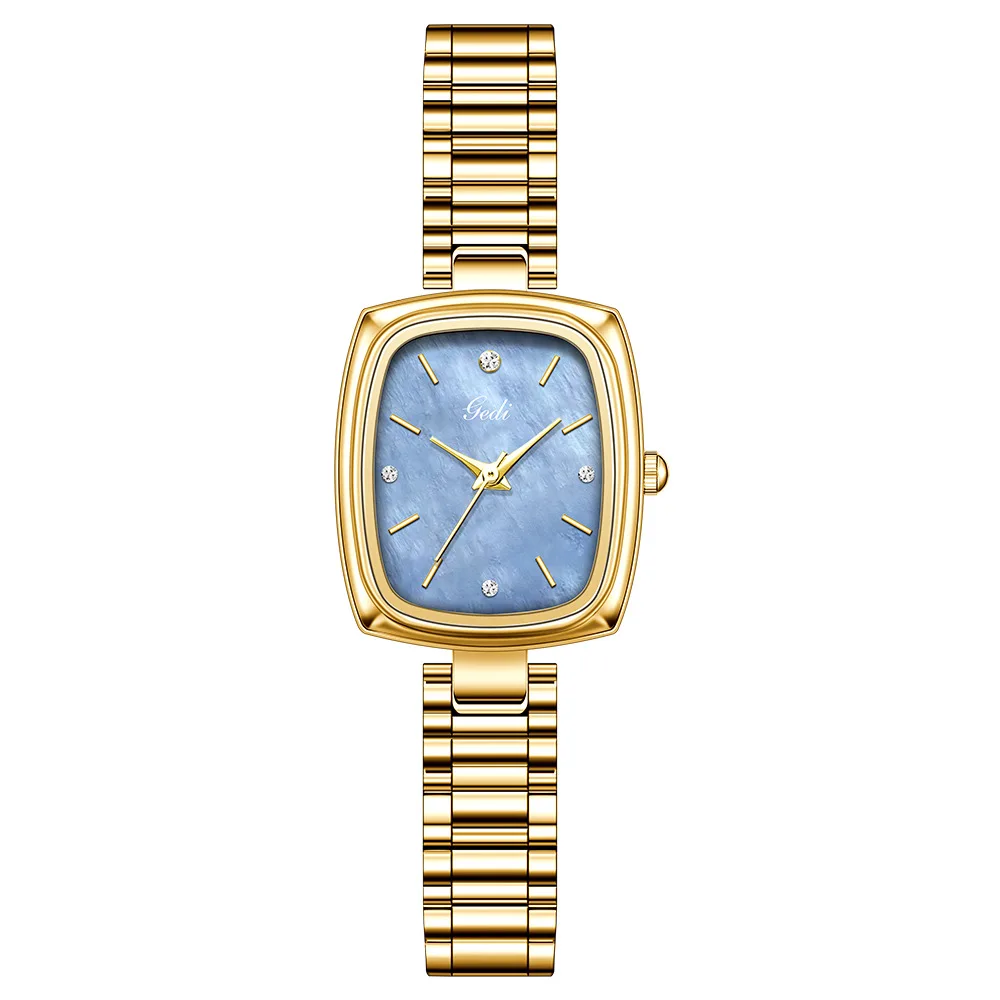 Brand Light Luxury Watch Women Retro TV Watch Beimu Dial Gold Waterproof Simple Female Fashion Quartz Clock Bracelet Watches