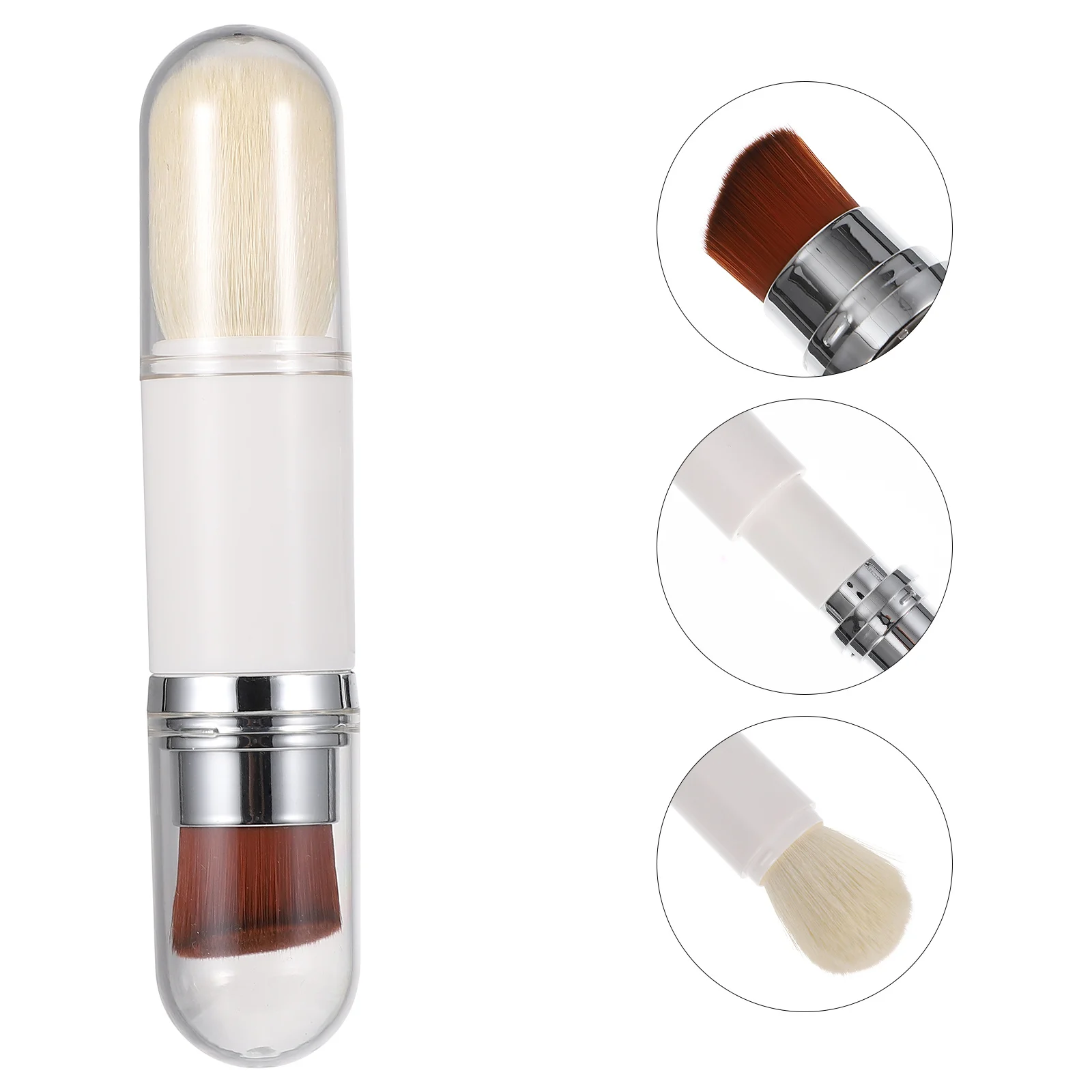 

Double-Ended Telescopic Makeup Brush Multi-Use Foundation Concealer Loose Powder Brush Cosmetics Tool for Daily Travel