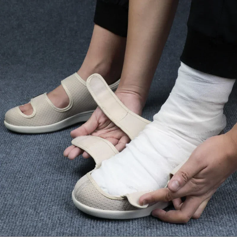 XIHAHA Women Sandals Orthopedics Wide Feet Swollen Shoes Thumb Eversion Adjusting Soft Comfortable Diabetic Shoes Mom Dad Shoes