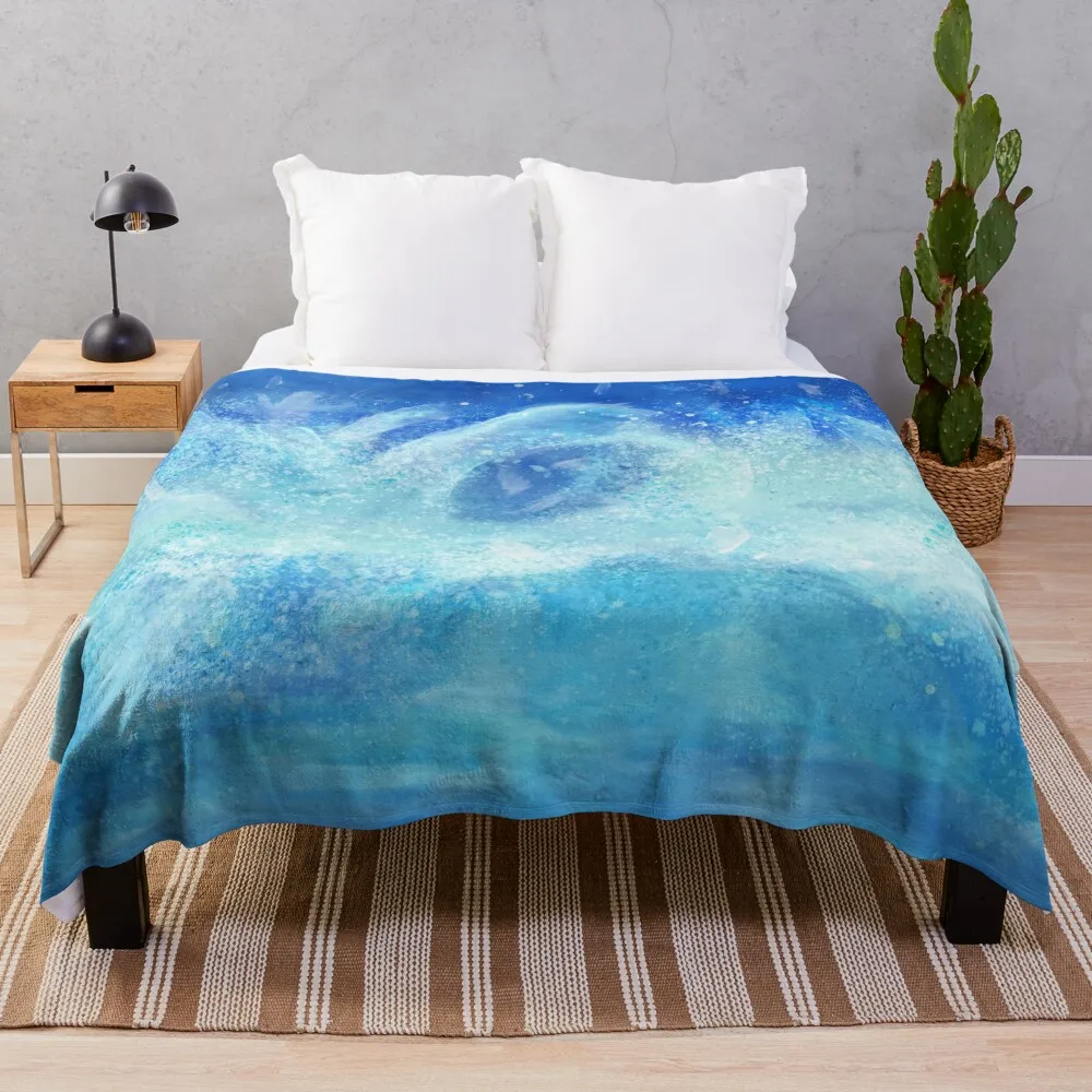 

Splish Splash Watercolor Throw Blanket Summer Beddings Single Blankets