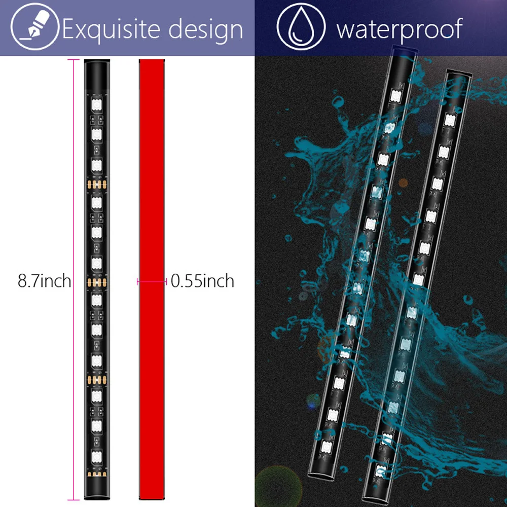 24LED Auto Innen Umgebungs Fuß Streifen Licht Kit Hintergrundbeleuchtung 5V USB Auto Dekorative Atmosphäre Neon Lampe Fahrzeug Zubehör – Detail 5