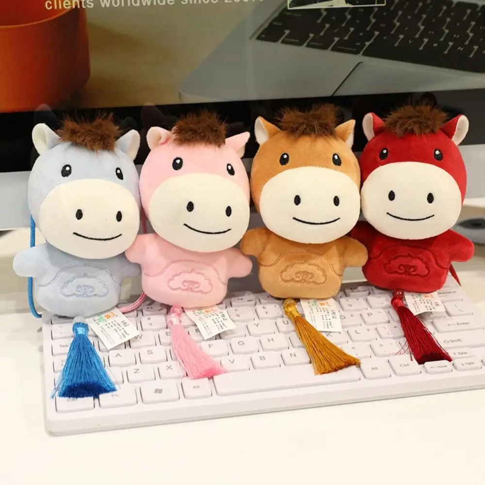 Lindo Animal relleno caballo muñeco de peluche Kawaii suave regalo de Año Nuevo Chino esponjoso 12cm muñeco de caballo de peluche colgante Año Nuevo Chino
