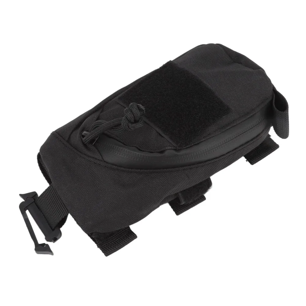 Zipper Pocket Backpack Shoulder Strap Pouch Small Compact Black Color Clip On Pouch EDC Tool Pockets Multifunctional