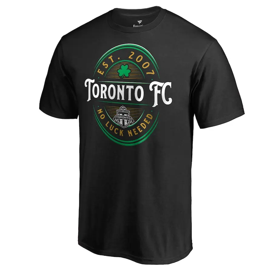 Summer Quick Dry Sports Fitness Short Sleeve Football Shirt for Both Men and Women Toronto FC Forever Lucky T-Shirt - Black