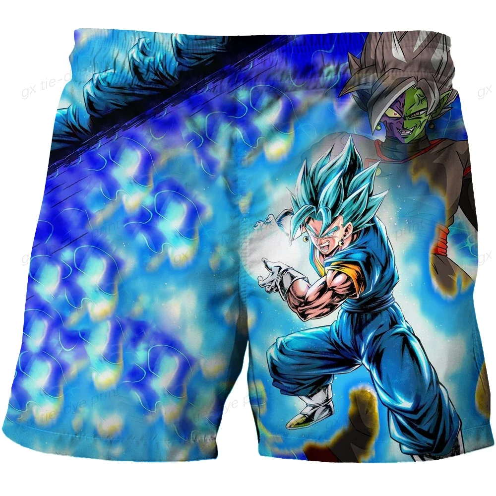 2024 Shorts Cartoon Boy\'s Clothes Goku Z Boys Muscle Shorts with Shorts Super Saiyan Fashion Shirt Man Gym Goku Vegeta