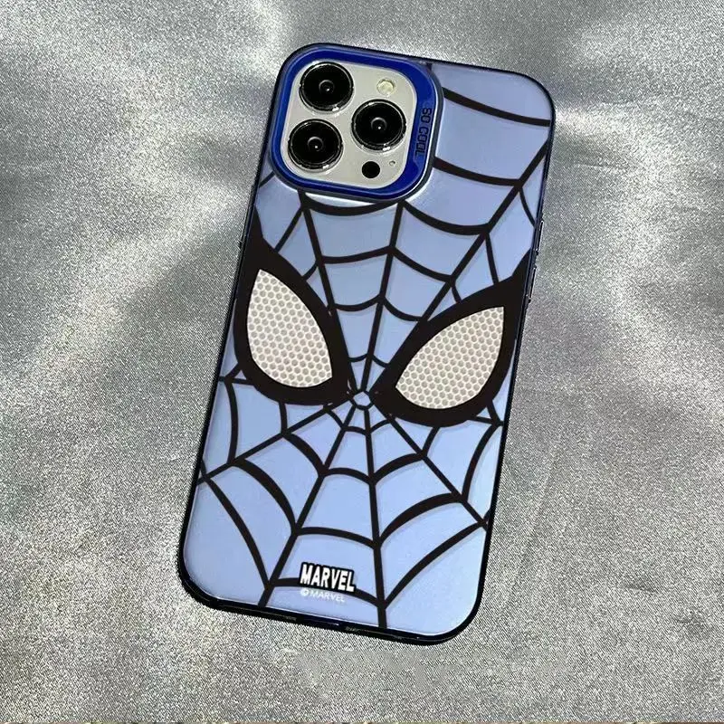 Marvel Spider Man Plain Multistep TPU Soft Phone Case For iPhone 16 15 14 13 12 11 Pro Max XR XS 7 8 Plus Soft Silicone Cover