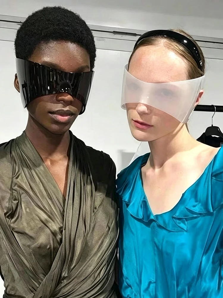 Y2K Luxury Brand Designer Oversized Rimless Sunglasses Women For Men Vintage Punk Sun Glasses Bird Nose Masked Cyberpunk Goggle - view 3