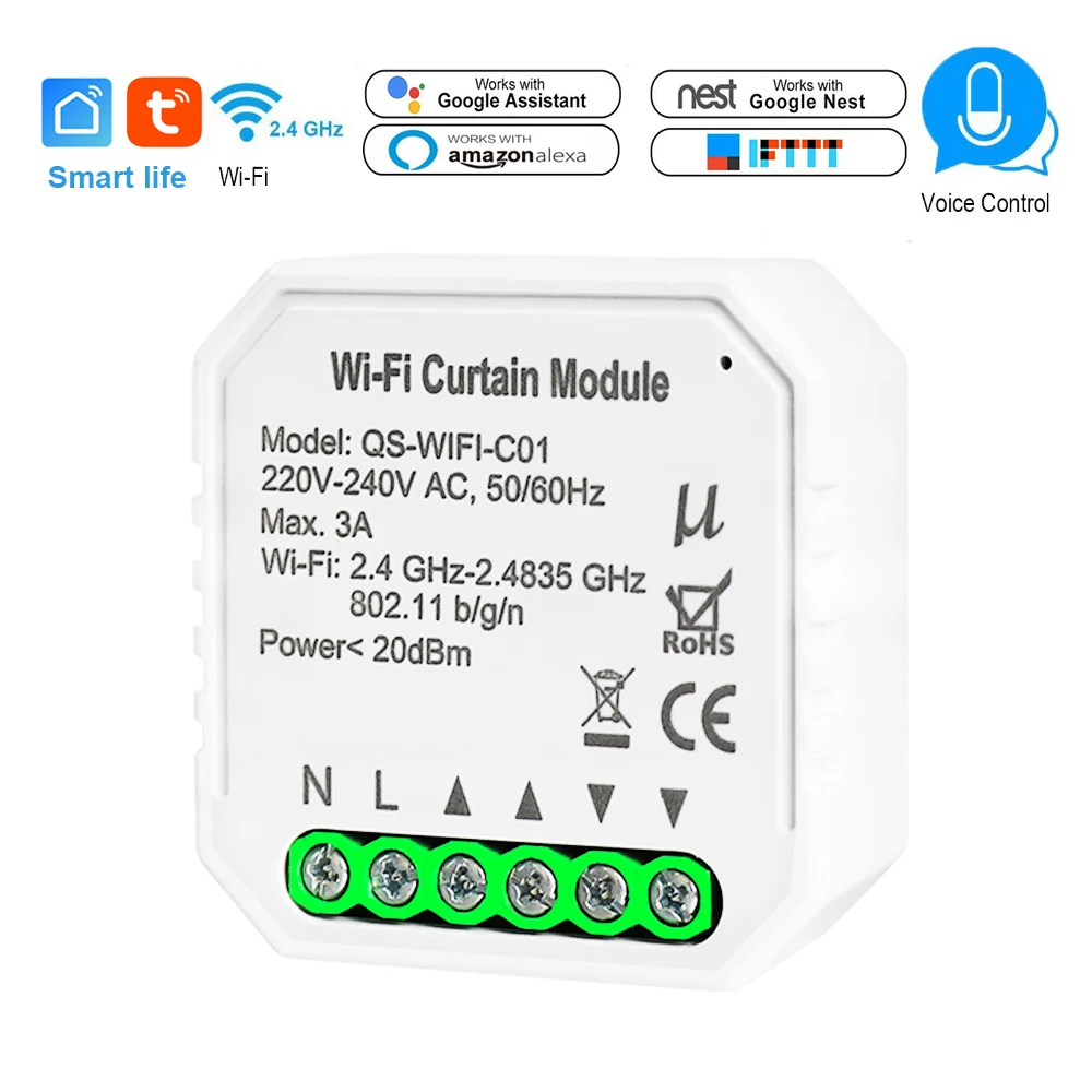 Tuya 스마트 라이프 와이파이 커튼 스위치 ESP8266 모듈 롤러 셔터 블라인드 모터, 스마트 홈 구글 홈 알렉사 에코 음성 제어