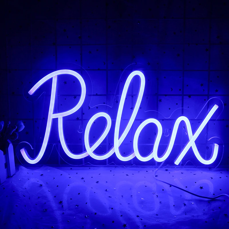 Relax Neon Letter Sign LED Lights Hanging Wall Art Lamp Nice Room Decor For Studio Party Bar Club Ease Design Decoration Gift