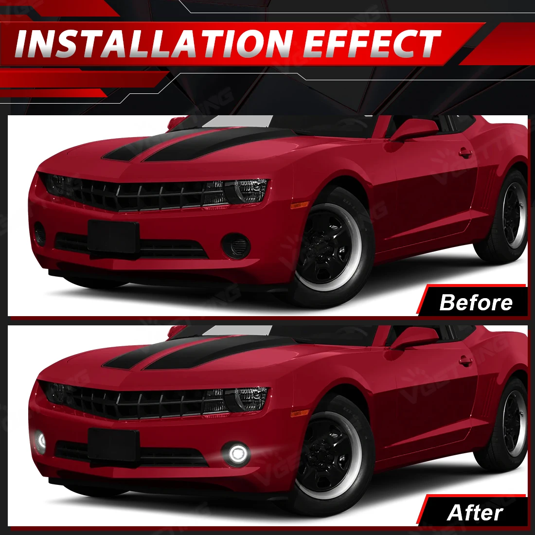 Car Fog Lamp Assembly For Chevy Camaro 2010 2011 2012 2013 LED Angle Eye Front Headlight With Covers Switch Wiring Accessories view 6