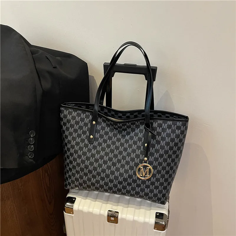 Bolsos de mano de gran capacidad para ir al trabajo, bolso de mano de cuero Pu estampado a la moda para mujeres, estudiantes universitarios, bolsos de clase, bolso de hombro