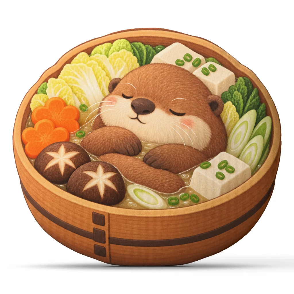 Sleepy Otter Hot Pot Shaped Pillow Cute Animal Cushion Stuffed Throw Pillow for Sofa Home Decor Food Lover Gift Living Room