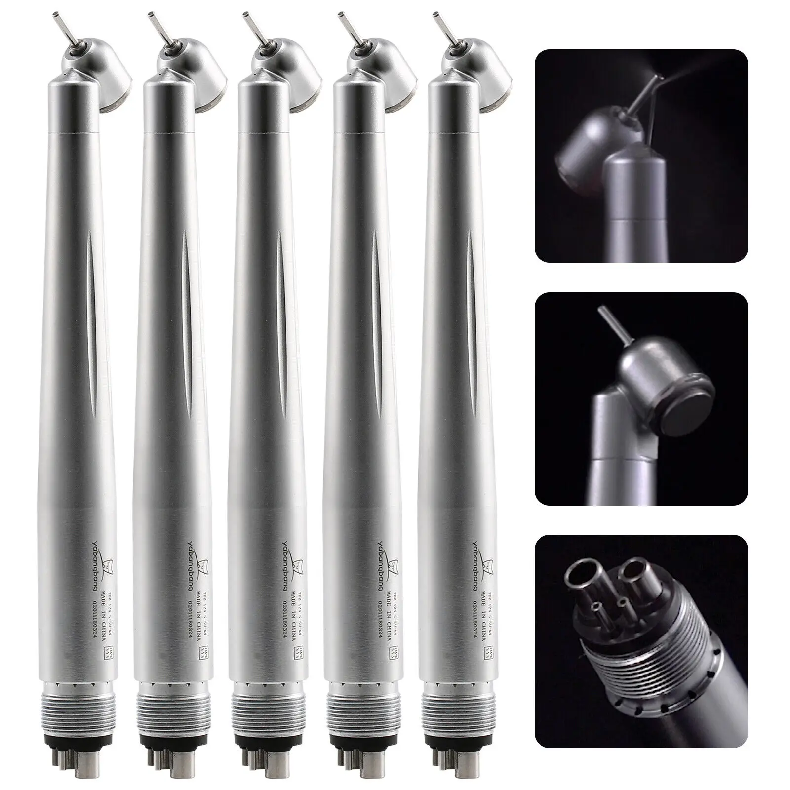 

5PCS Dental NSK Style PANA MAX 45 Degree Surgical 2/4Hole High Speed Handpiece Push Button Single Water Spray Turbine