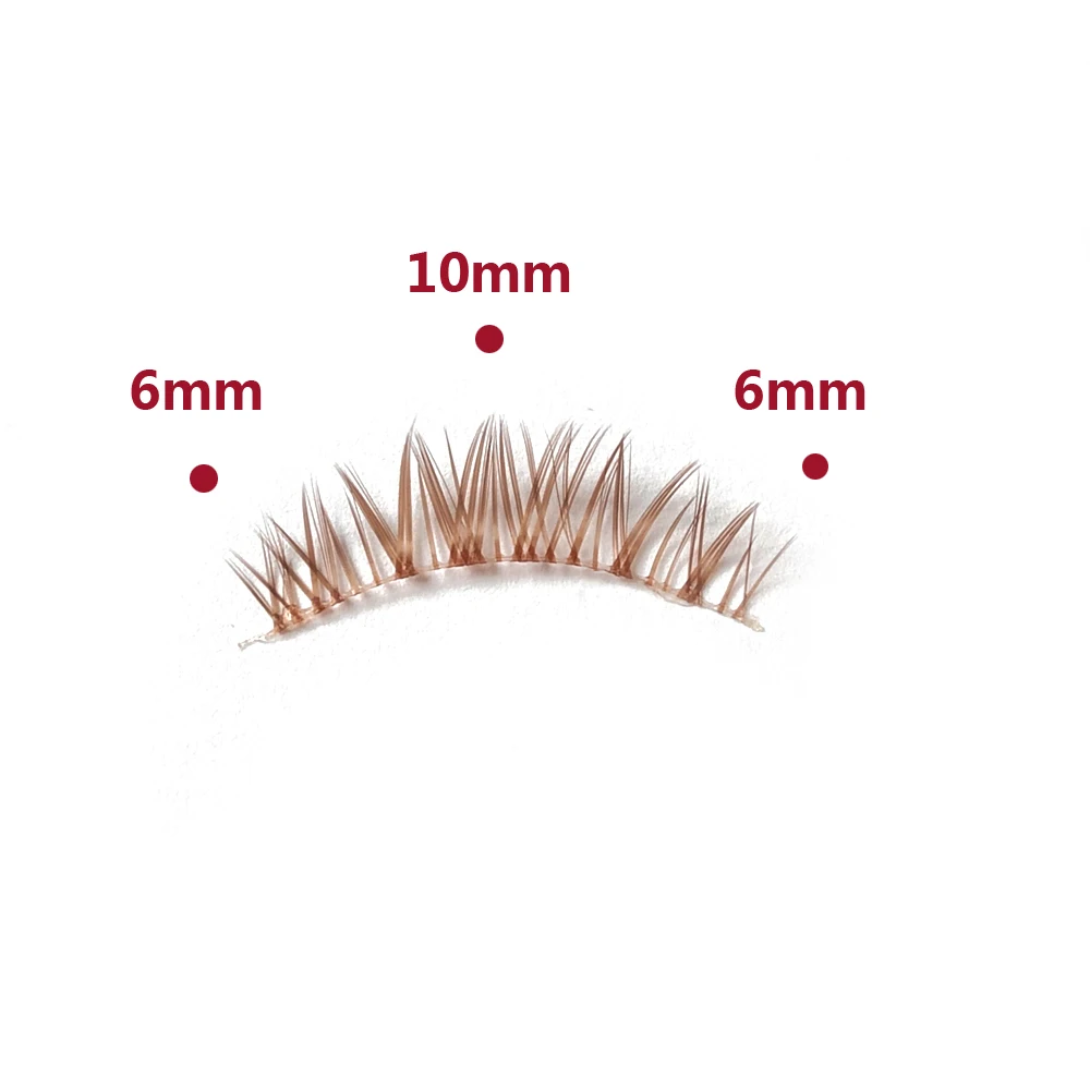 Brown Color 5 Pairs Makeup False Eyelashes Natural Looking Clear Band Eye Lashes Set Soft Handmade Eyelash