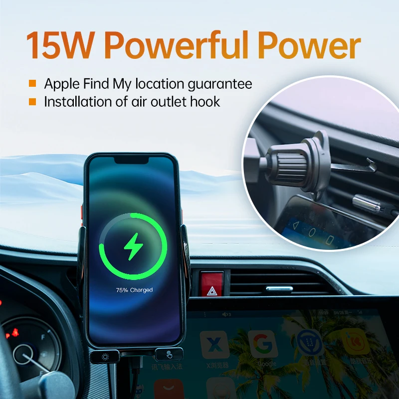 for Apple Find My , can be used in all cars, wireless charger + phone holder + locator, 3 in 1 function, APP free application