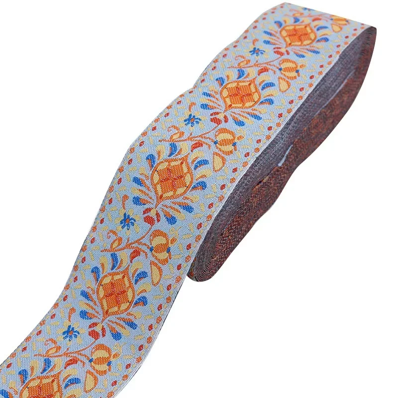 1 Yards Jacquard Ribbon Ethnic Trim Embroidered Woven Webbing Tape for Clothing Sewing Decorative