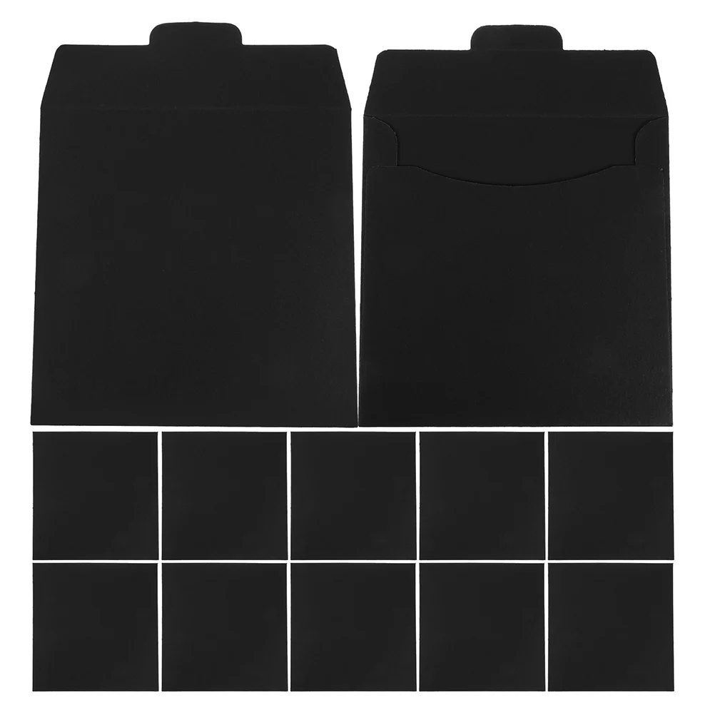 

12 Pcs CD Storage Bag Blank Dvd Sleeve Replace Wedding Card Organizer Refill Sleeves Black Cardboard Envelopes Disc