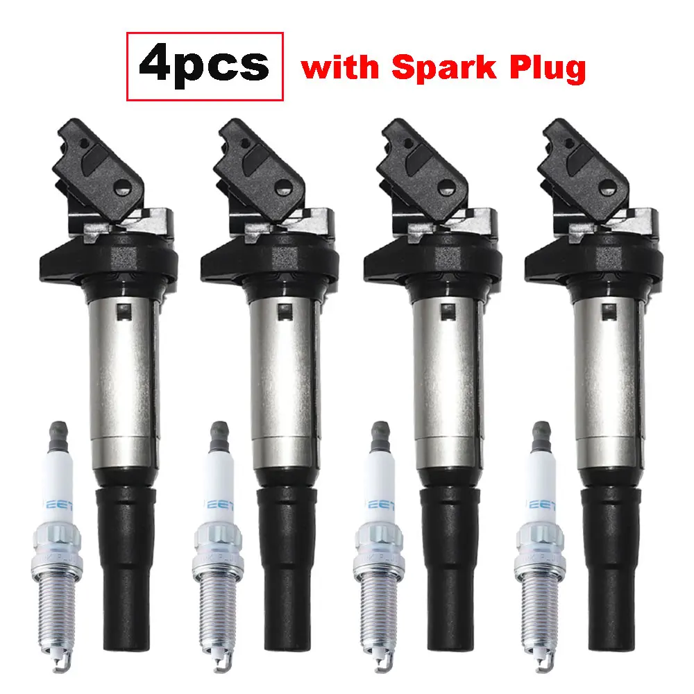 4pcs Ignition Coil Set For CITROEN C4 PICASSO 1.6 THP 165 2014-2020 C3 2010 PEUGEOT RCZ 3008 MINI Cooper R56 Coupe R58 BMW F20