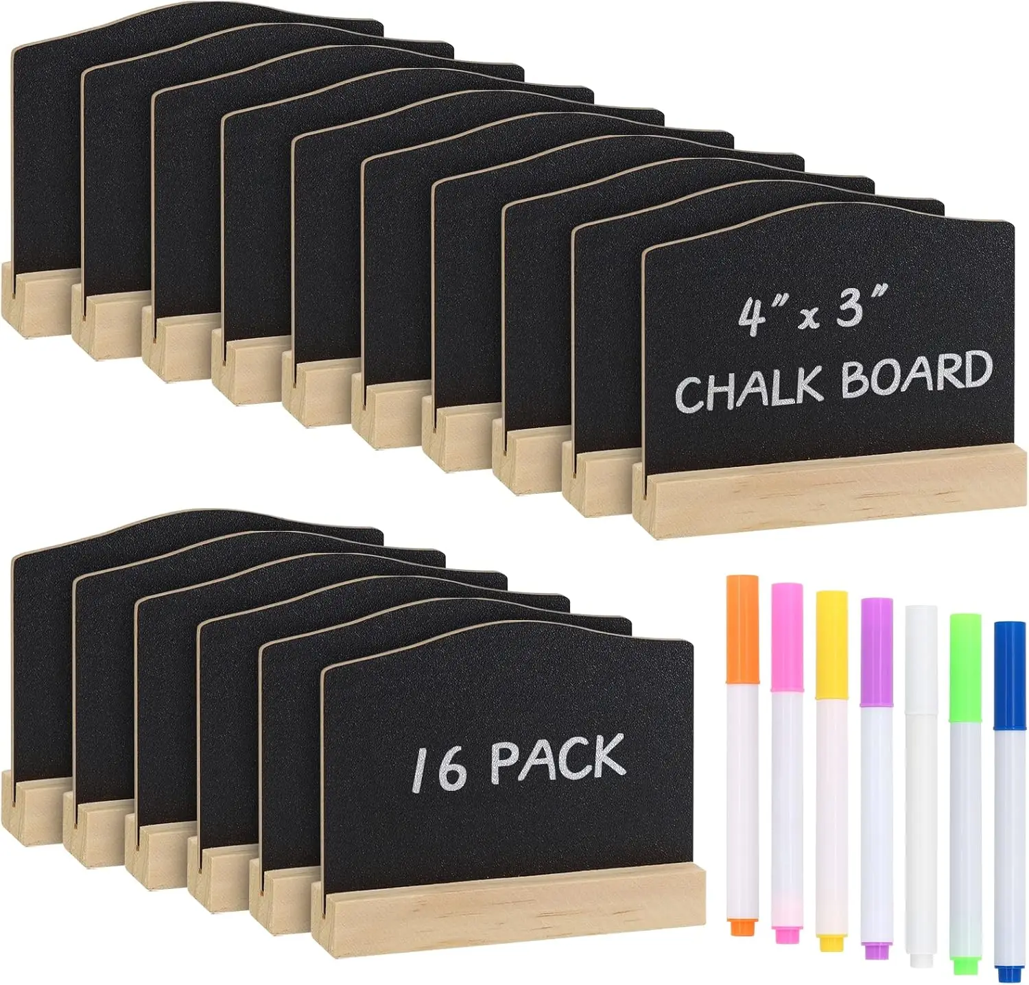 

Многоразовые деревянные мини-доски для записей с подставкой, набор из 16 штук для декора вечеринок, ресторанов, свадеб