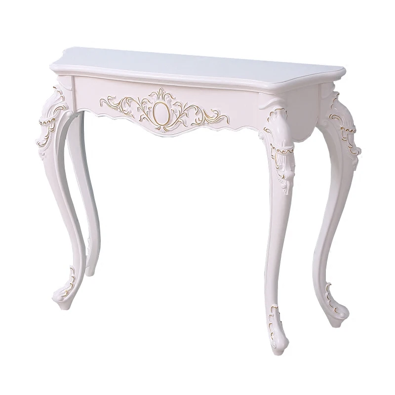 

European-style entrance , entrance cabinet, fashionable wall , semi-round entrance , decorative table, simple foy