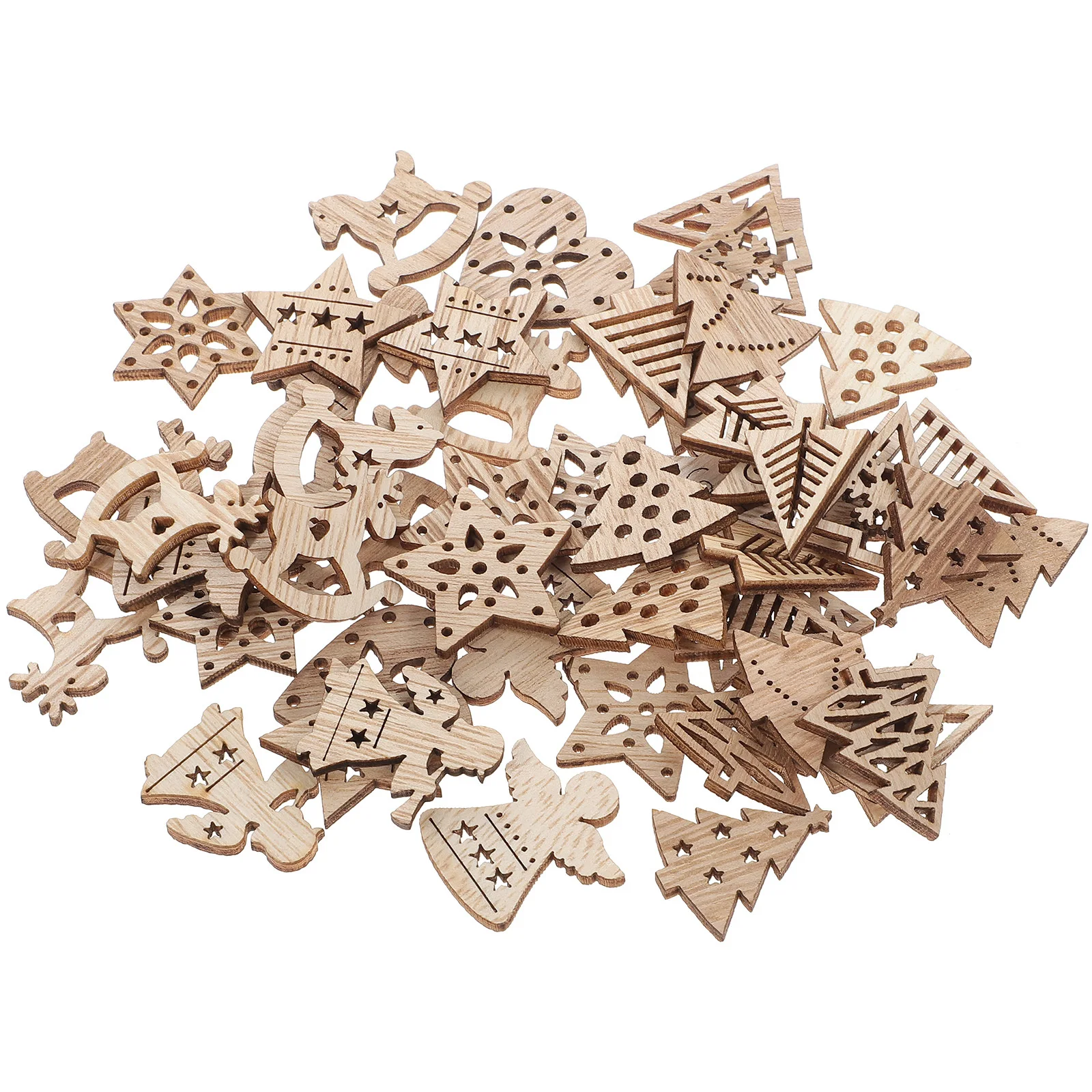 

54Pcs Xmas Cutouts Wood Slices DIY Graffiti Chips Handmade Home Decors Safe for Kids Xmas Cutouts Wood Slices DIY Graffiti Chips