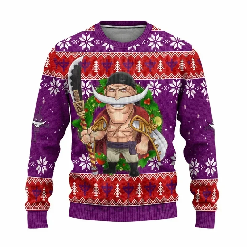 Hip-hop streetwear hommes Charlotte Linlin anime 3D mode pull de noël pull intéressant moche noël tricot sweat