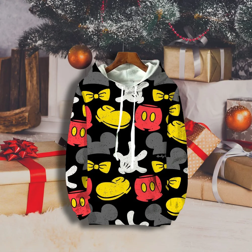 (Miniso) Disney Mickey Mouse Women Sweatshirts Hoodies 3D Printed Hello kit cat Women Clothing Hoodie Women Clothing Hoodie