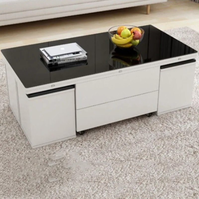 European Beige Coffee Tables Livingroom Beige Wooden Multifunction Coffee Tables Space Saving Stolik Kawowy Furniture Home