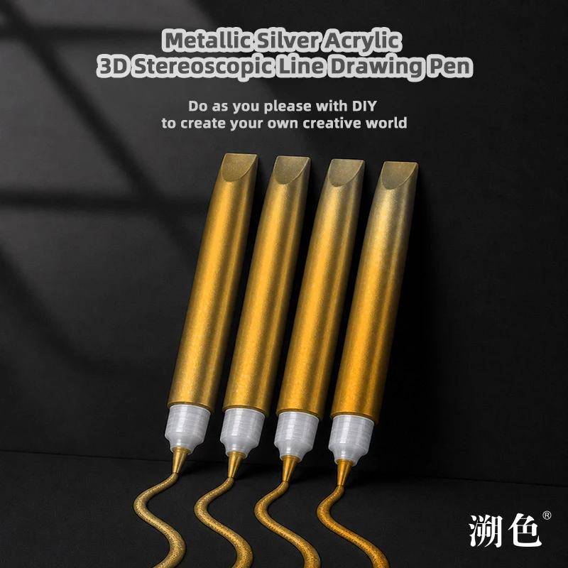 1-20pcs 3D Stereoscopic Metallic Acrylic Outline Pen 10ml Air‑Dry DIY Craft Painting Pen for Glass Ceramic Wood Art Creation