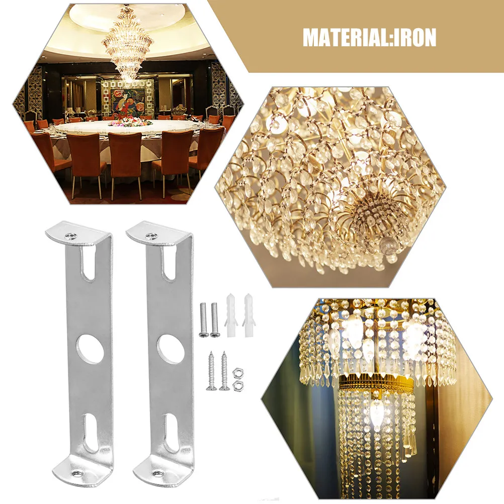 4Sets Galvanized Steel Lighting Fixture Mounting Bracket Kit for Ceiling Fan Chandelier Wall Sconce Pendant Lamp Universal